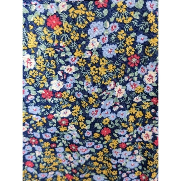 Springfield Shirt Button Up Women Plus 2XL Blue Ditzy Floral Cotton Short Sleeve - Picture 3 of 8